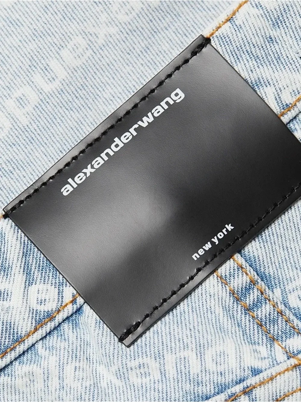 Alexander Wang Bite Logo Cutoff Denim Shorts, 28